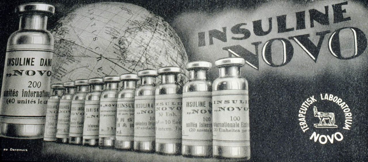 1930년 Insulin Novo 광고.